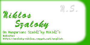 miklos szaloky business card